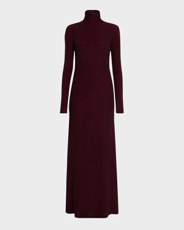 Lilith Metallic-Knit Turtleneck Dress